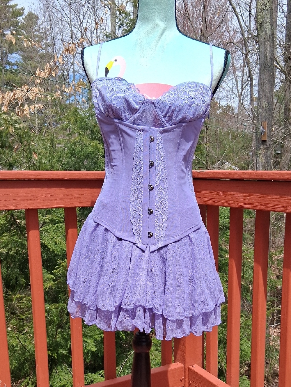 Outcast Purple Mini Dress With Detached Underbust Corset Size M